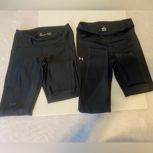 2 Pairs Of Black Under Armour Women’s Tights Sz S